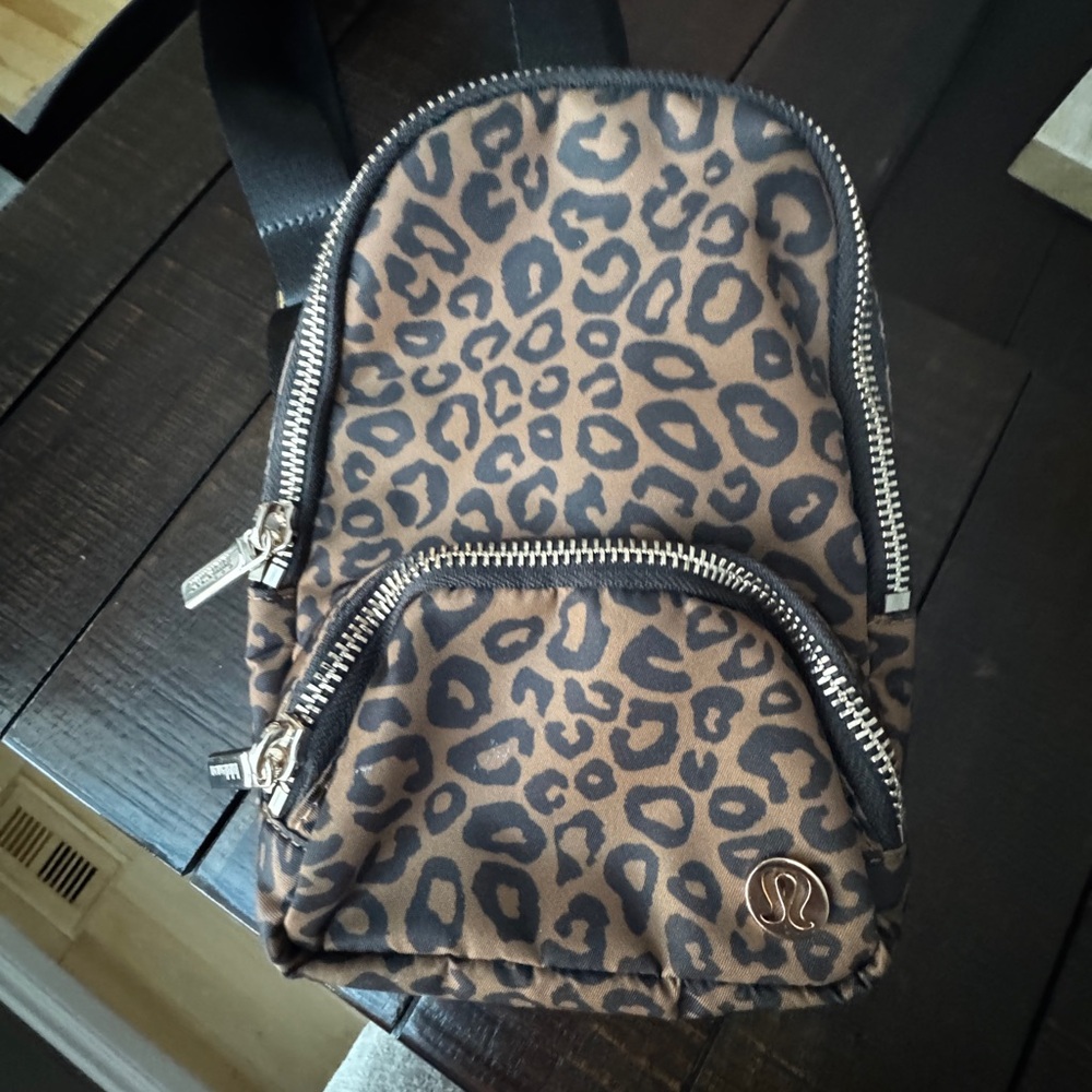 Lululemon Brown and Black crossbody Leopard Backpack
